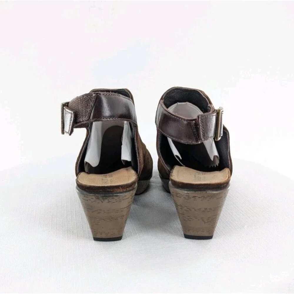 NAOT Upgrade US 7 EU 38 Womens Slingback Mule Clog Brown Suede Leather Comfort